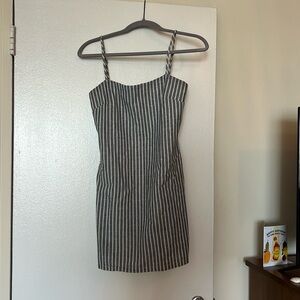 Blue and white dress